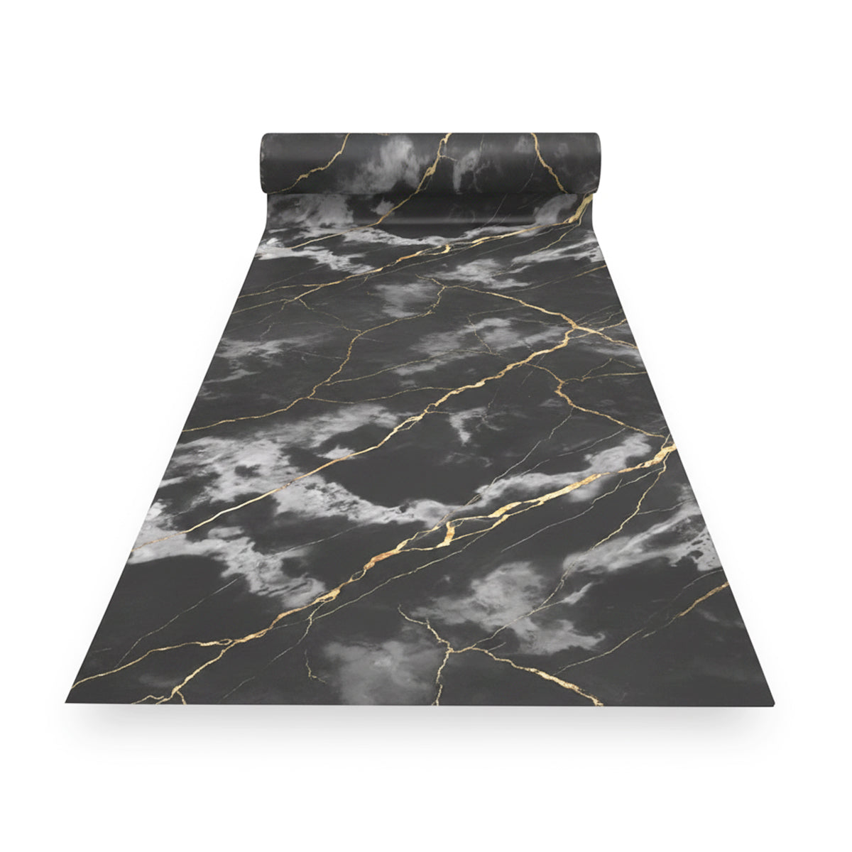 Tappeto antiscivolo fantasia marmo nero
