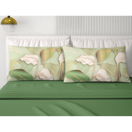 Completo lenzuola in cotone verde Gladis