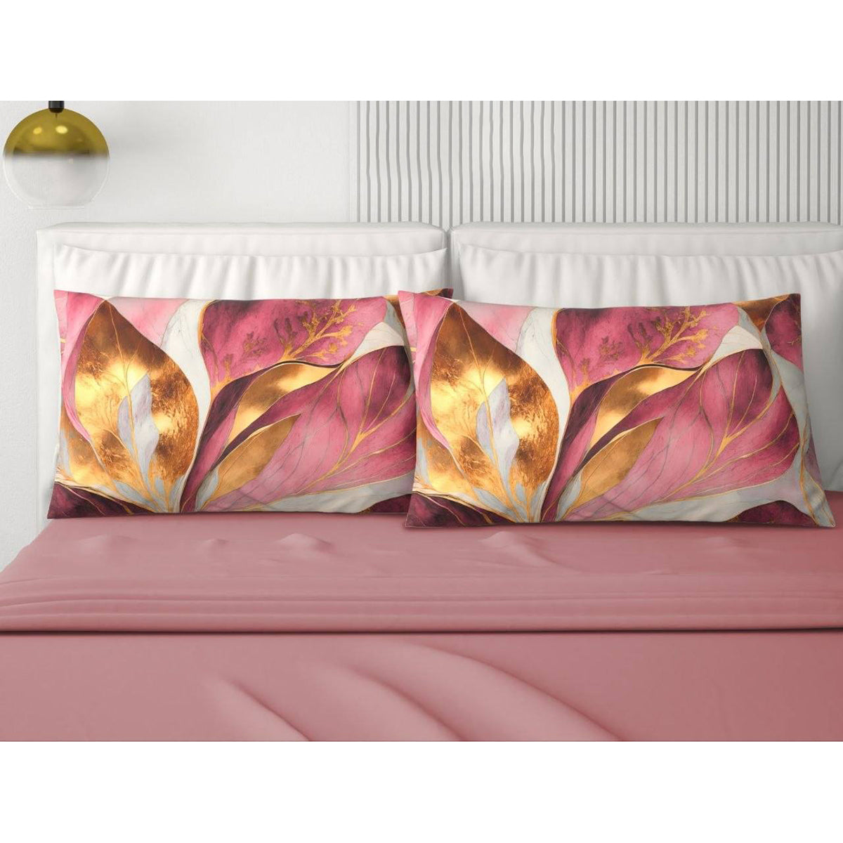 Completo lenzuola in cotone rosa Mary