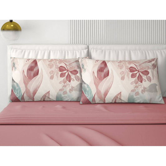 Completo lenzuola in cotone rosa Sole