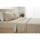 Completo lenzuola in cotone con volant beige