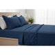 Completo lenzuola in cotone con volant blu