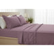 Completo lenzuola in cotone con volant malva
