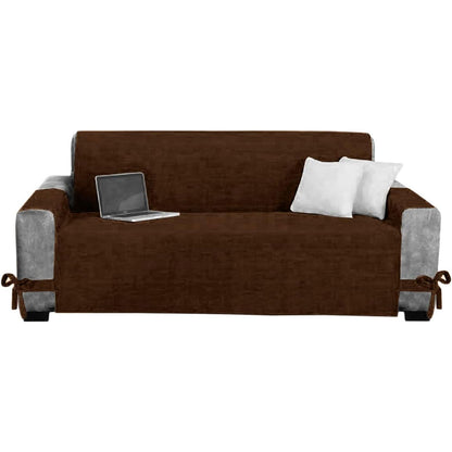 Copridivano con tasche tinta unita