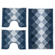 Tris tappeti bagno fantasia rombi blu