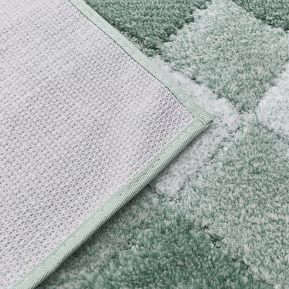 Tris tappeti bagno fantasia rombi verde