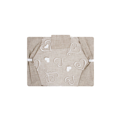 Set coprifuochi e copriforno con cuori beige