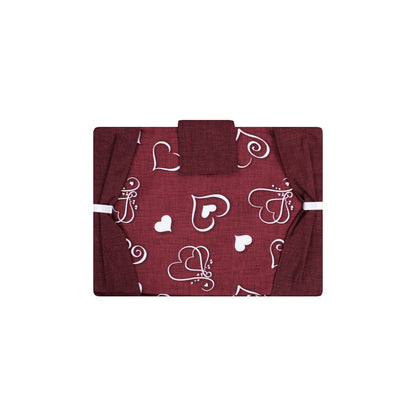 Set coprifuochi e copriforno con cuori bordeaux