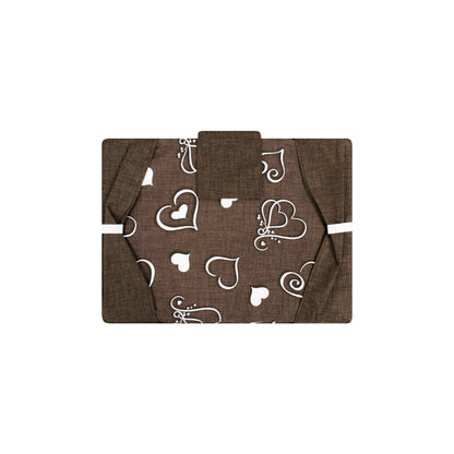 Set coprifuochi e copriforno con cuori marrone