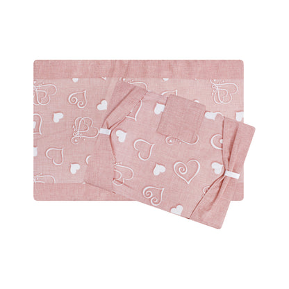 Set coprifuochi e copriforno con cuori rosa