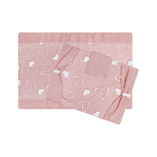 Set coprifuochi e copriforno con cuori rosa
