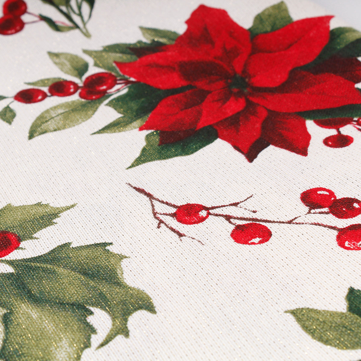 Tovaglia cotone natalizio con fili laminati