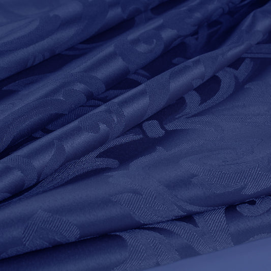 Tessuto raso ghirigori blu