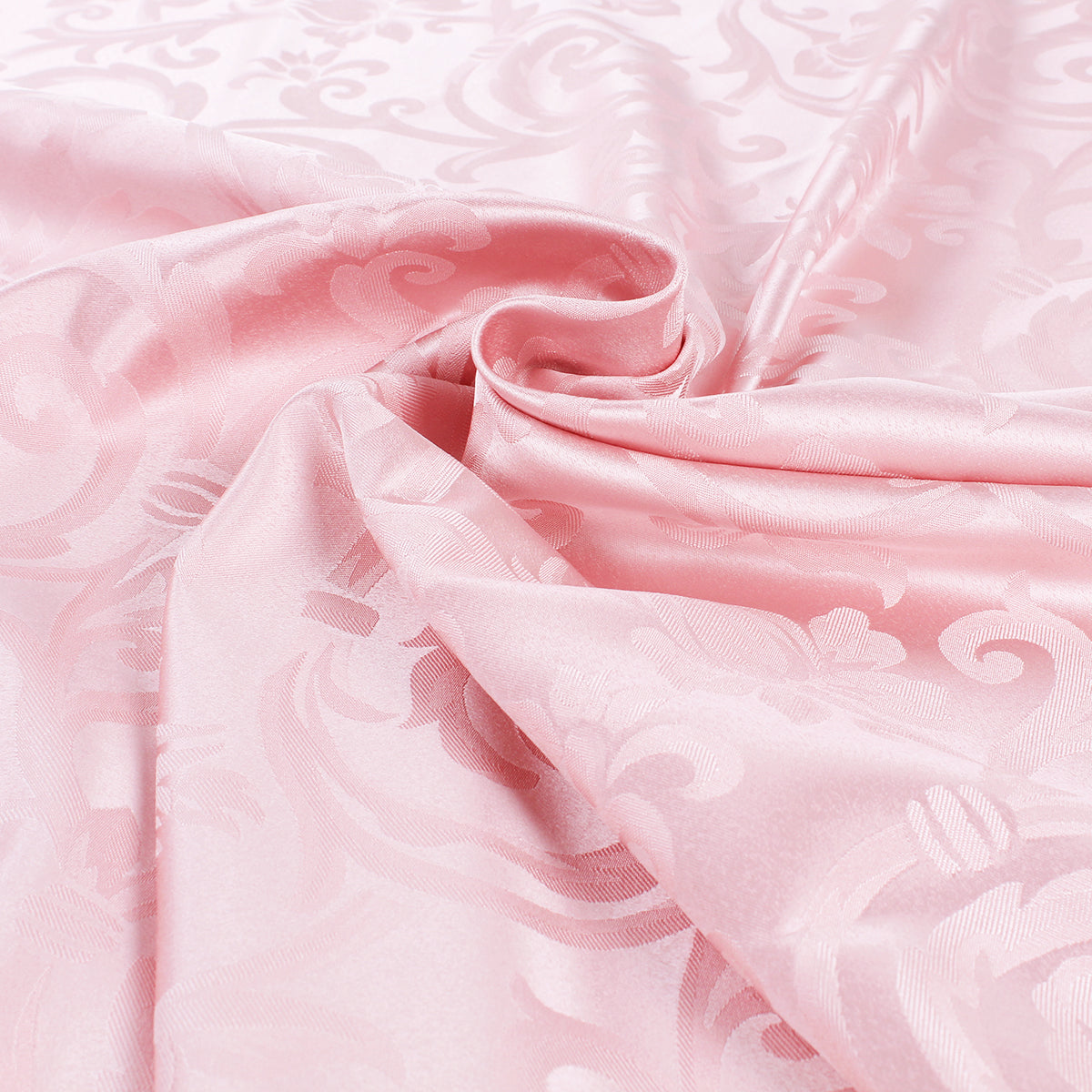 Tessuto raso ghirigori rosa