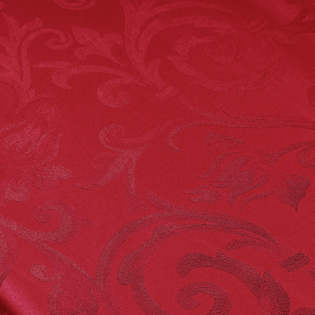 Tessuto raso ghirigori rosso