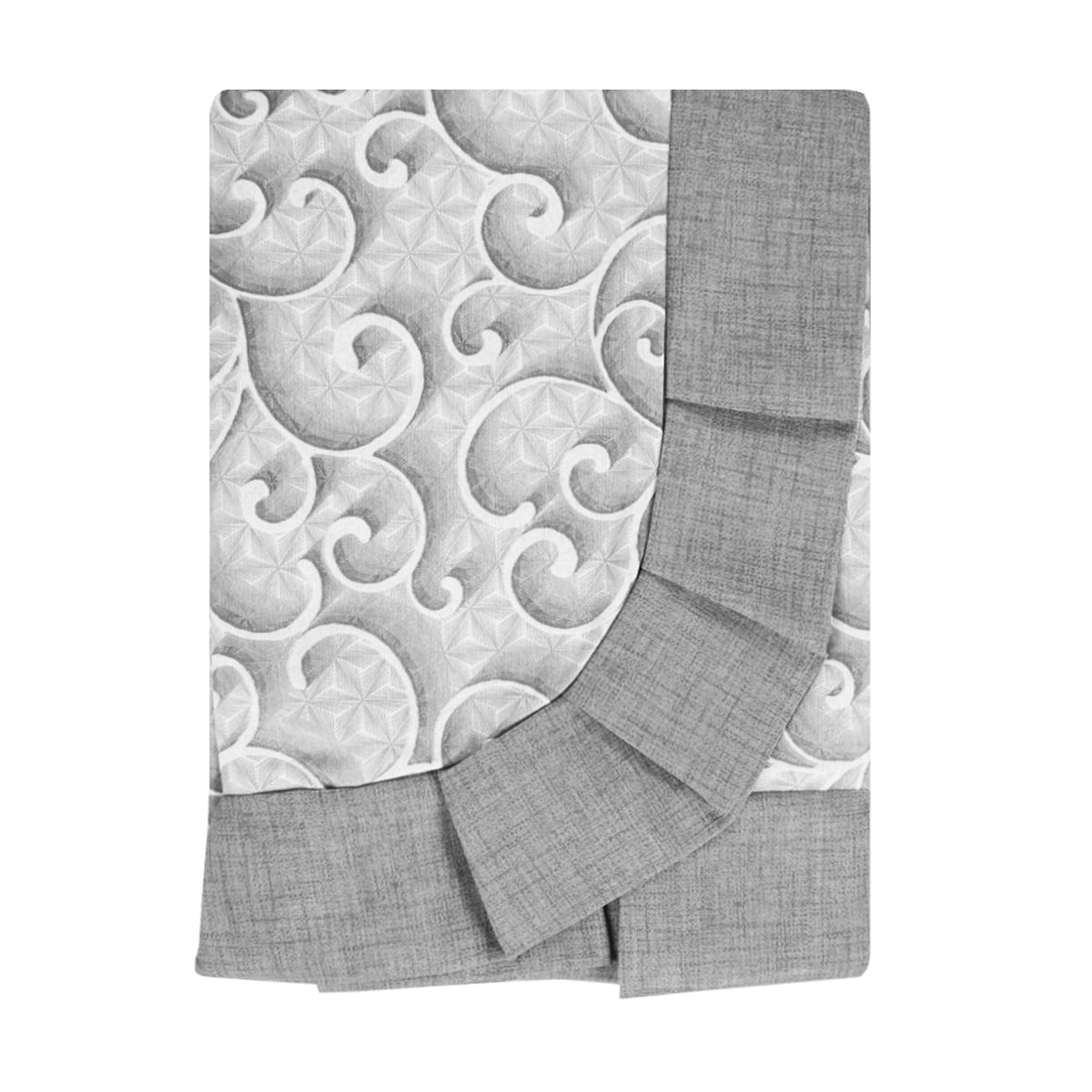 Tovaglia plastificata con riccio ghirigori grigio - 3D