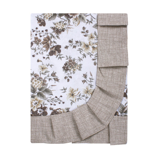 Tovaglia plastificata con riccio floreale beige - ALICE