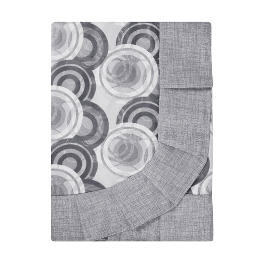 Tovaglia plastificata con riccio fantasia grigio - CERCHI