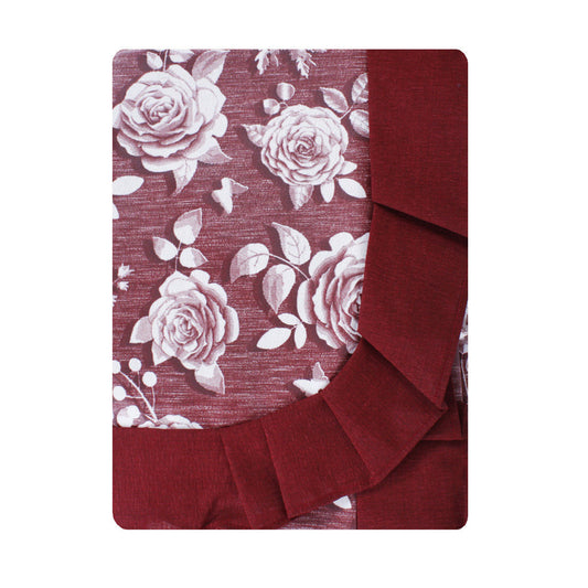 Tovaglia plastificata con riccio floreale bordeaux - CLARA