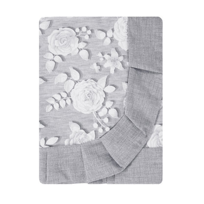 Tovaglia plastificata con riccio floreale grigio - CLARA