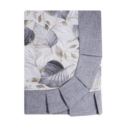 Tovaglia plastificata con riccio fantasia foglie grigio - GINEVRA