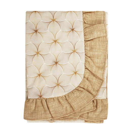 Tovaglia plastificata con riccio fantasia beige - GLITTERATA