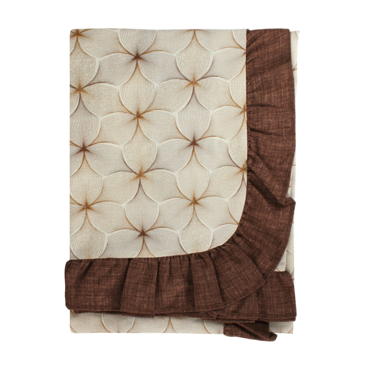 Tovaglia plastificata con riccio fantasia marrone - GLITTERATA