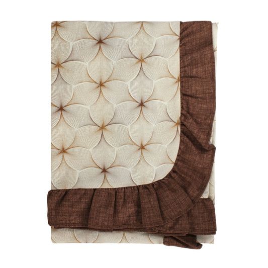 Tovaglia plastificata con riccio fantasia marrone - GLITTERATA