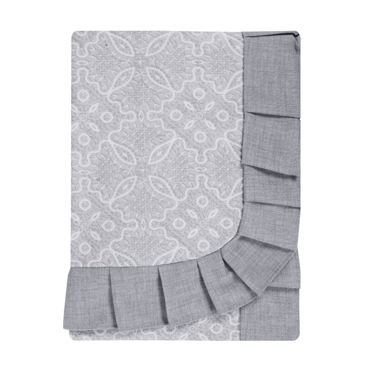 Tovaglia plastificata con riccio fantasia grigio - MERLETTO