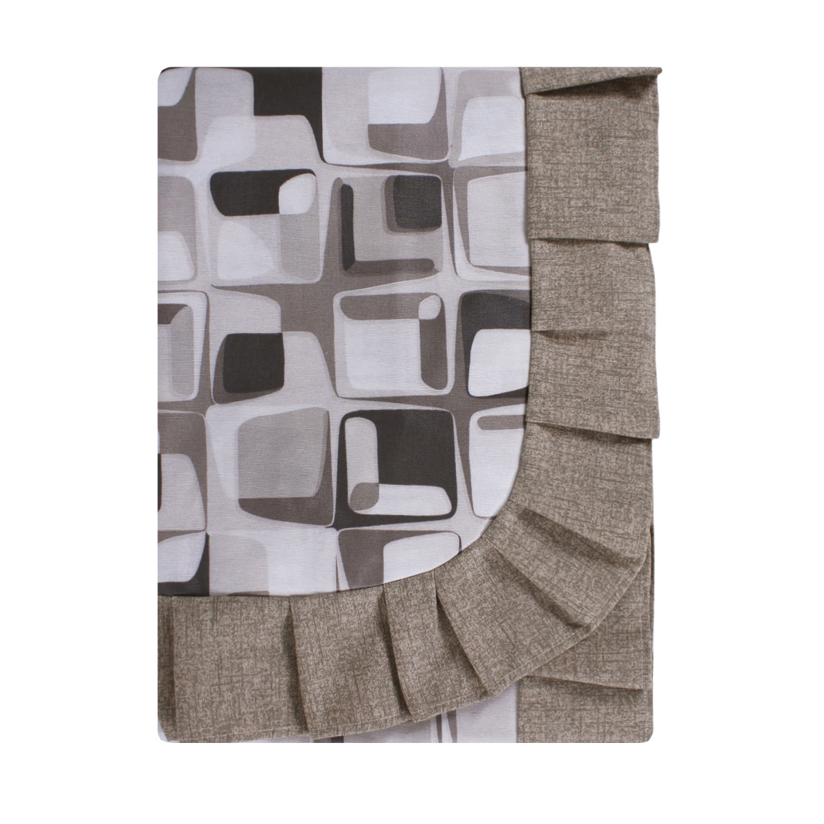 Tovaglia plastificata con riccio fantasia fango - QUADRATI ASTRACT