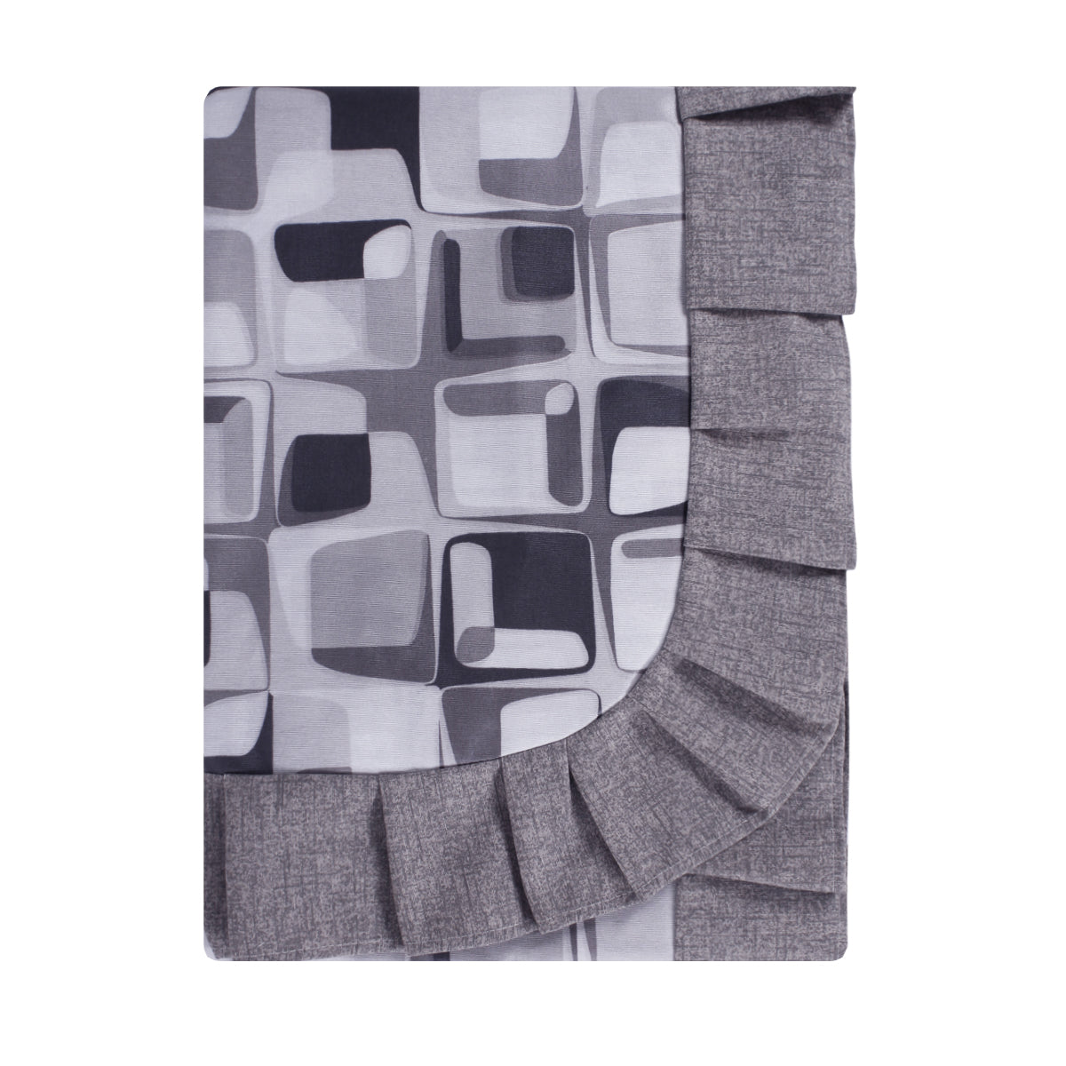 Tovaglia plastificata con riccio fantasia grigio - QUADRATI ASTRACT