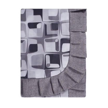 Tovaglia plastificata con riccio fantasia grigio - QUADRATI ASTRACT