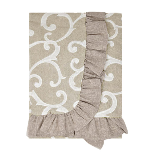 Tovaglia plastificata con riccio ghirigori beige - GIULIA