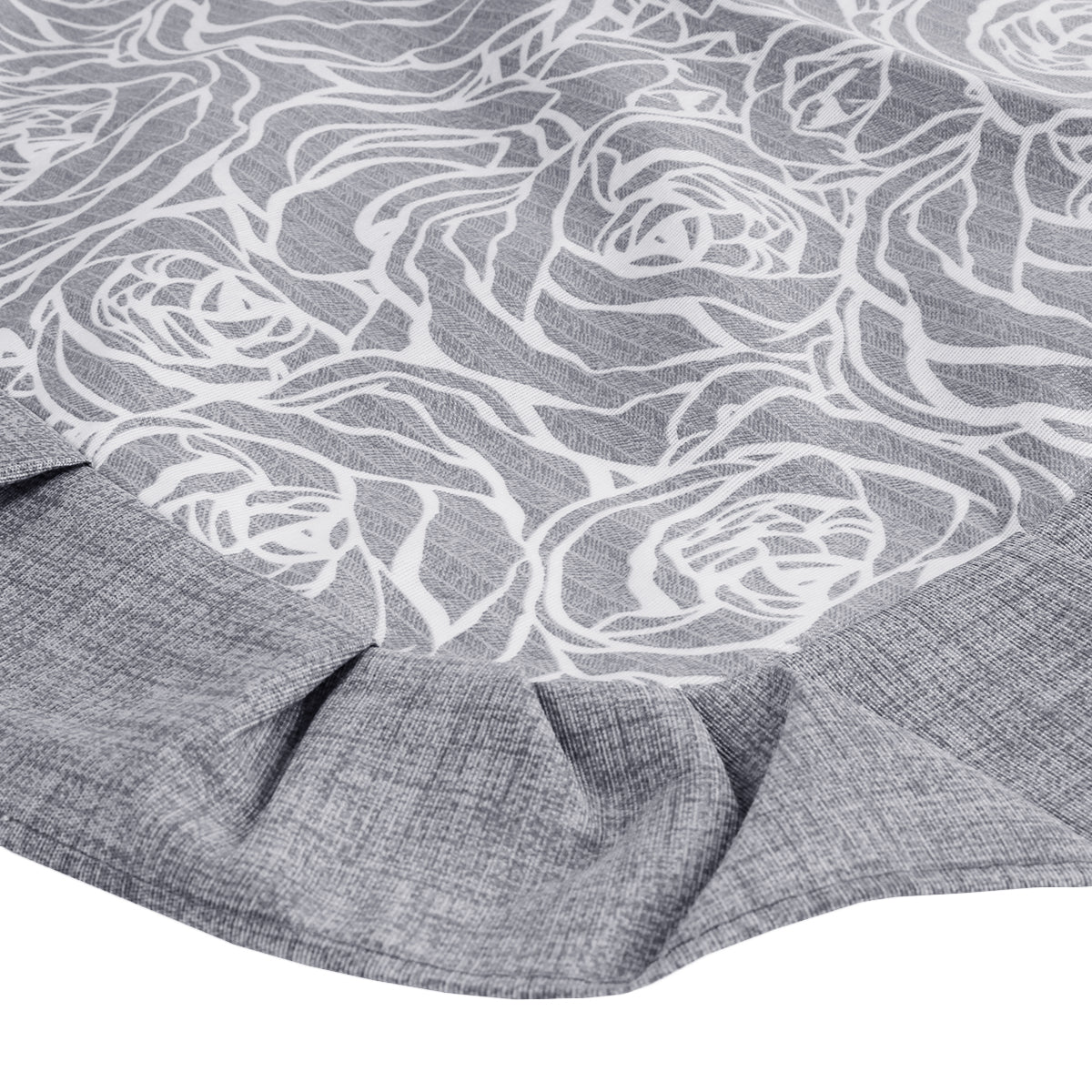 Tovaglia plastificata con riccio floreale grigio - LAURA