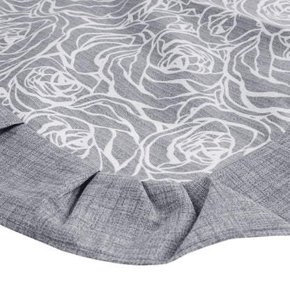 Tovaglia plastificata con riccio floreale grigio - LAURA