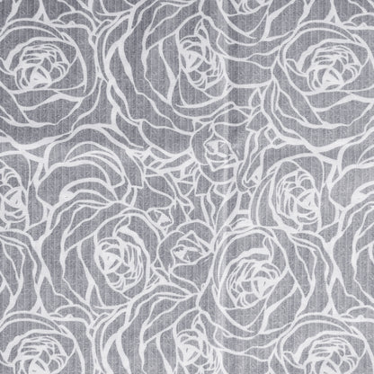 Tovaglia plastificata con riccio floreale grigio - LAURA