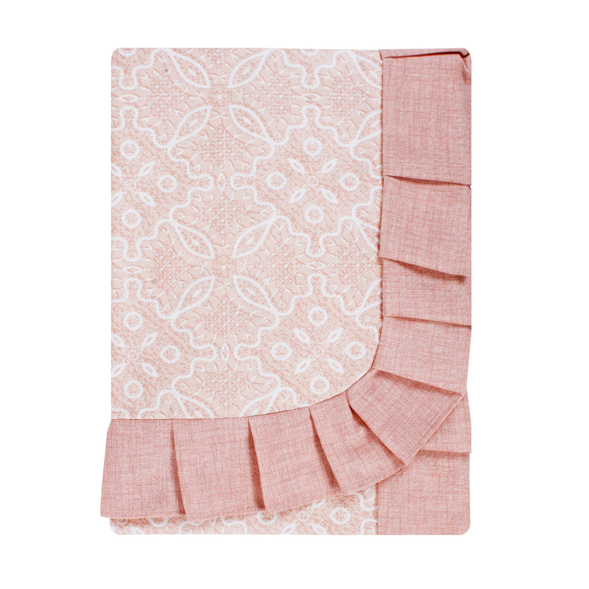 Tovaglia plastificata con riccio fantasia rosa - MERLETTO