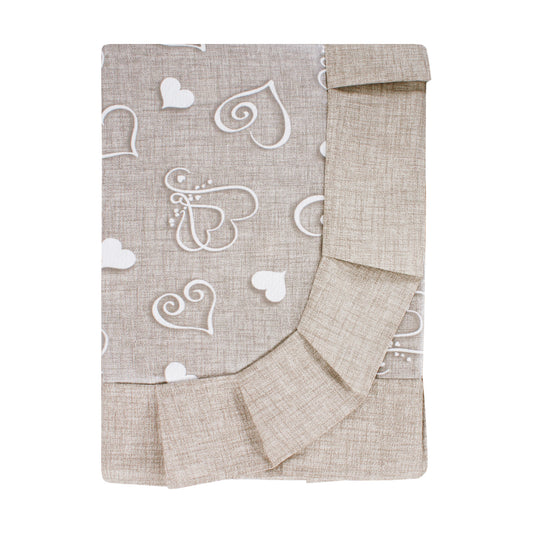 Tovaglia plastificata con riccio cuori beige - PARIS