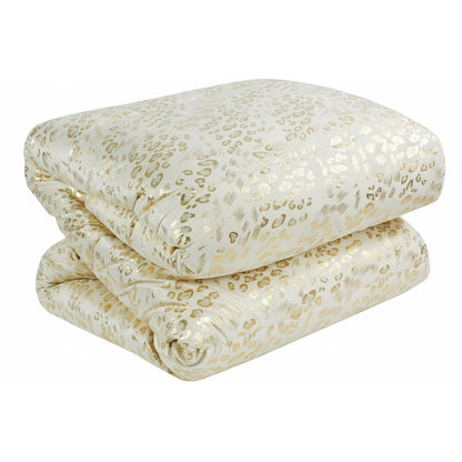 Piumone animalier oro in velluto panna