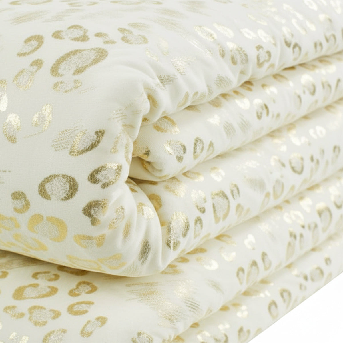 Piumone animalier oro in velluto panna