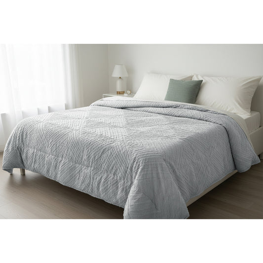 Piumone con rombi embossed grigio chiaro - NESSY