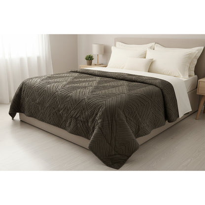 Piumone con rombi embossed marrone - NESSY