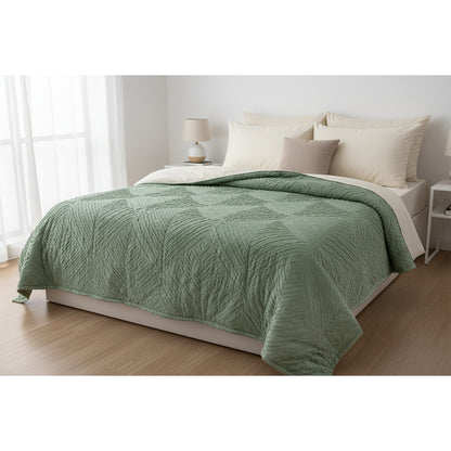 Piumone con rombi embossed verde - NESSY
