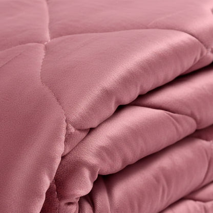 Piumone in velluto tinta unita rosa
