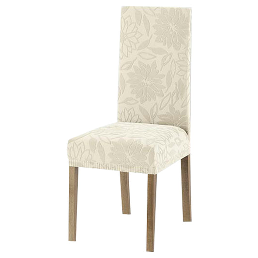 Coppia coprisedie elasticizzato floreale Boutique panna