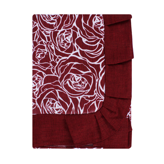Tovaglia plastificata con riccio floreale bordeaux - LAURA