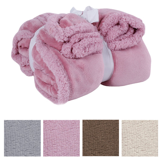 Plaid coperta in pile con pelliccia