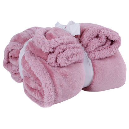 Plaid coperta in pile con pelliccia