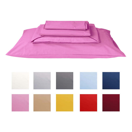 Set completo di lenzuola in cotone tinta unita