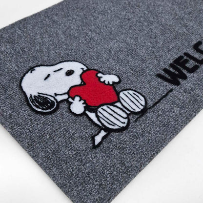 Zerbino antiscivolo a fantasia con Snoopy - Welcome grigio